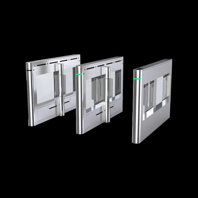 JSTZ3902A-INT-2L Dual-Lane Super Slim Swing Gate, Speed Model with Access Control