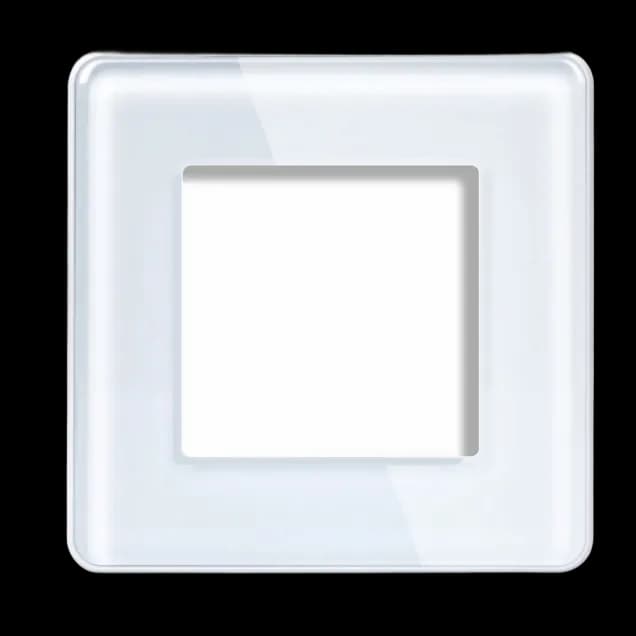 Single Frame Glass Panel with Metal Bracket (White) VIV-TW-G86.1F-WT