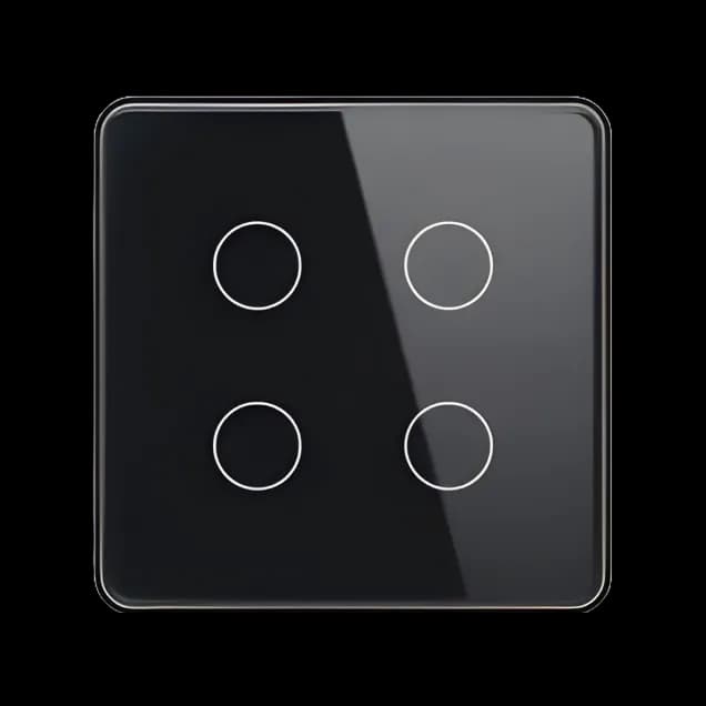 4 Gang Touch Switch (EU version/Black) Akubela TYSH-Z2423