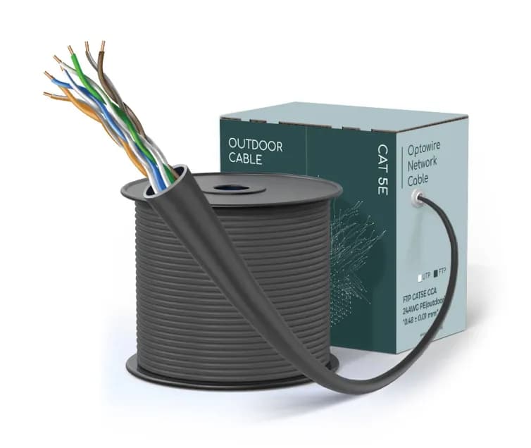 FTP CAT5E CCA 24AWG PE(outdoor) "0.51 ± 0.01 mm"