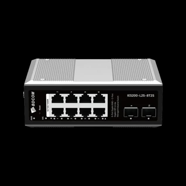 8 RJ45 and 2 SFP industrial switch designed to deliver reliable networking in harsh sites