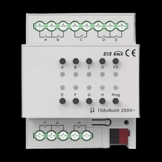 8-Gang 10A Switch Module (KNX) Akubela KXAC-B1R8A10